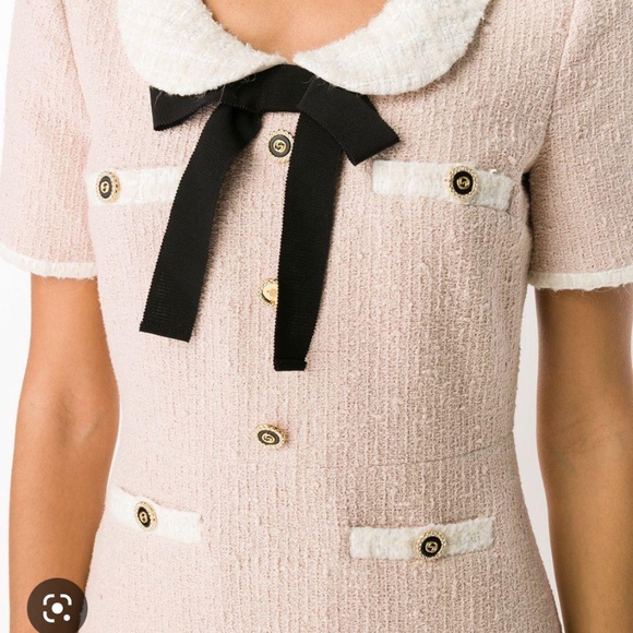 GUCCI PINK/CREAM TWEED DRESS - Picture 1 of 7